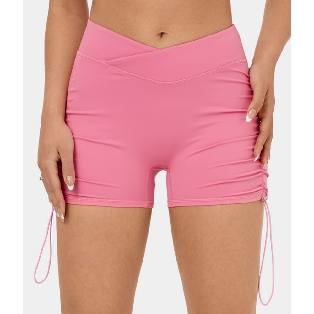 Halara Rose Crossover Side Ruched Toggle Yoga Active Shorts Size Medium